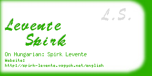 levente spirk business card